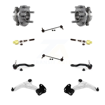 Hub Bearing Lower Control Arm Outer Inner Tie Rod & Link Front Kit For Ford Edge