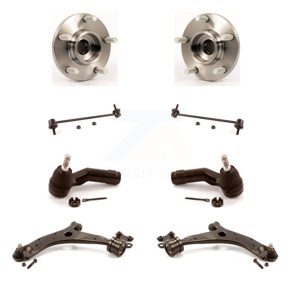 Bearing Lower Control Arm with BJ Outer Tie Rod Link Front Kit (8Pc) For Mazda 3