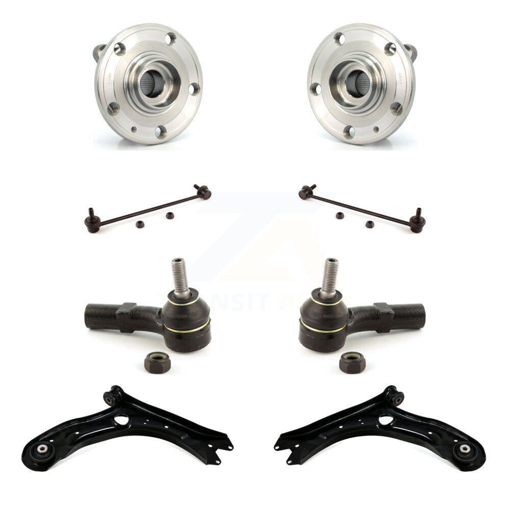 Hub Bearing Lower Arm Outer Tie Rod & Link Front Kit (8Pc) For Volkswagen Passat
