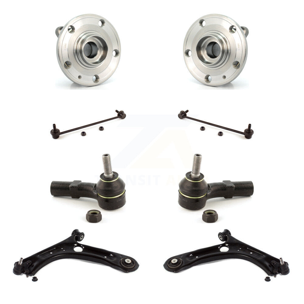 Hub Bearing Lower Control Arm Outer Tie Rod Link Front Kit For Volkswagen Jetta