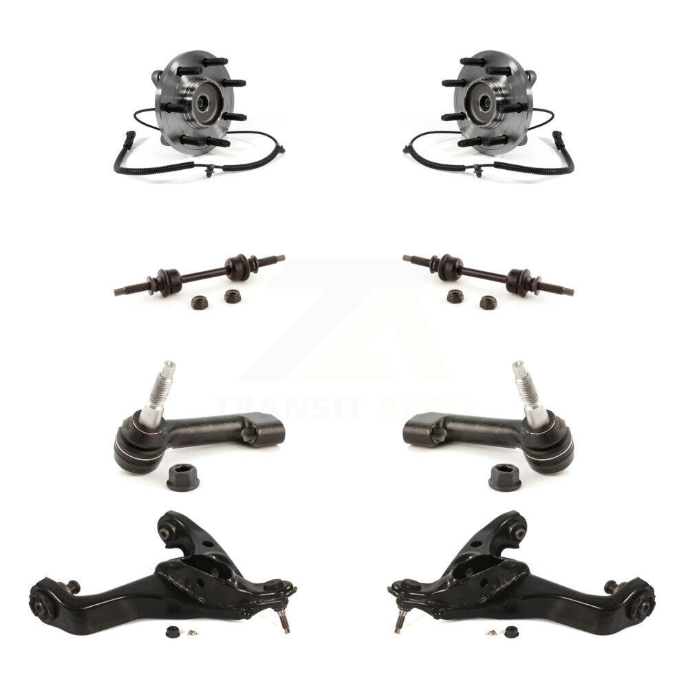 Hub Bearing Lower Control Arm Outer Tie Rod Link Front Kit (8Pc) For Ford F-150