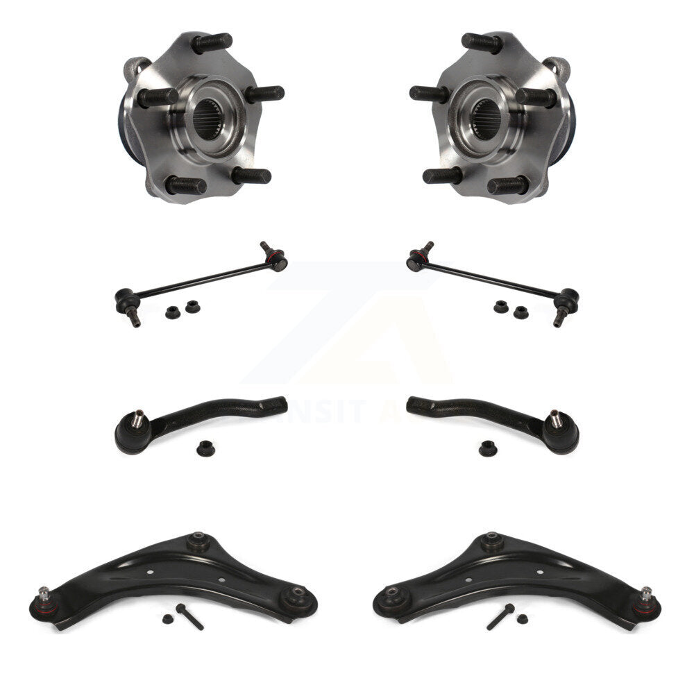 Hub Bearing Lower Control Arm Outer Tie Rod Link Front Kit (8Pc) For Nissan LEAF