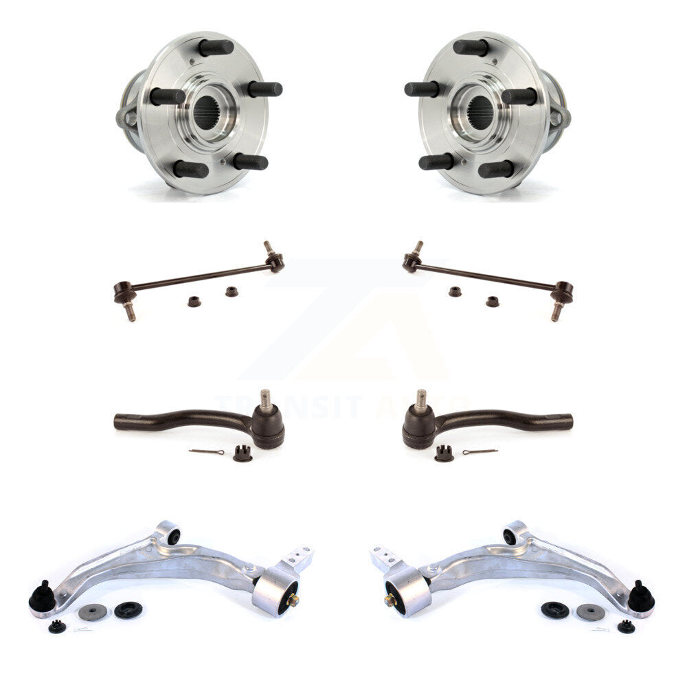 Hub Bearing Lower Control Arm Outer Tie Rod Link Front Kit (8Pc) For Honda Pilot