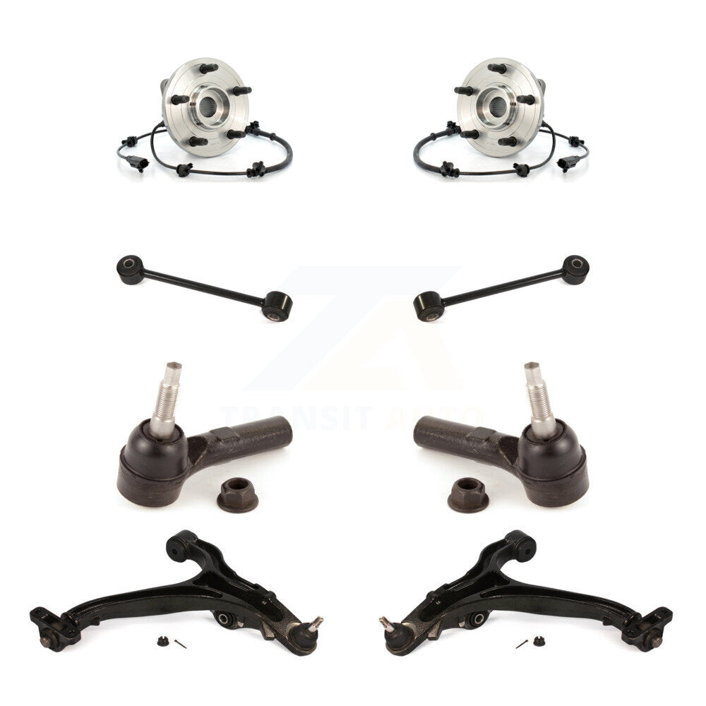 Hub Bearing Lower Control Arm Outer Tie Rod Link Front Kit (8Pc) For Jeep Grand