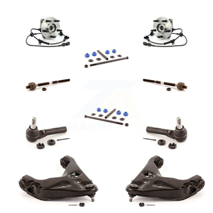 Hub Bearing Lower Control Arm Outer Inner Tie Rod Link Front Kit (10Pc) For Ford