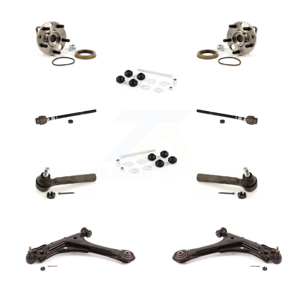 Hub Bearing Lower Arm Outer Inner Tie Rod & Link Front Kit (10Pc) For Chevrolet