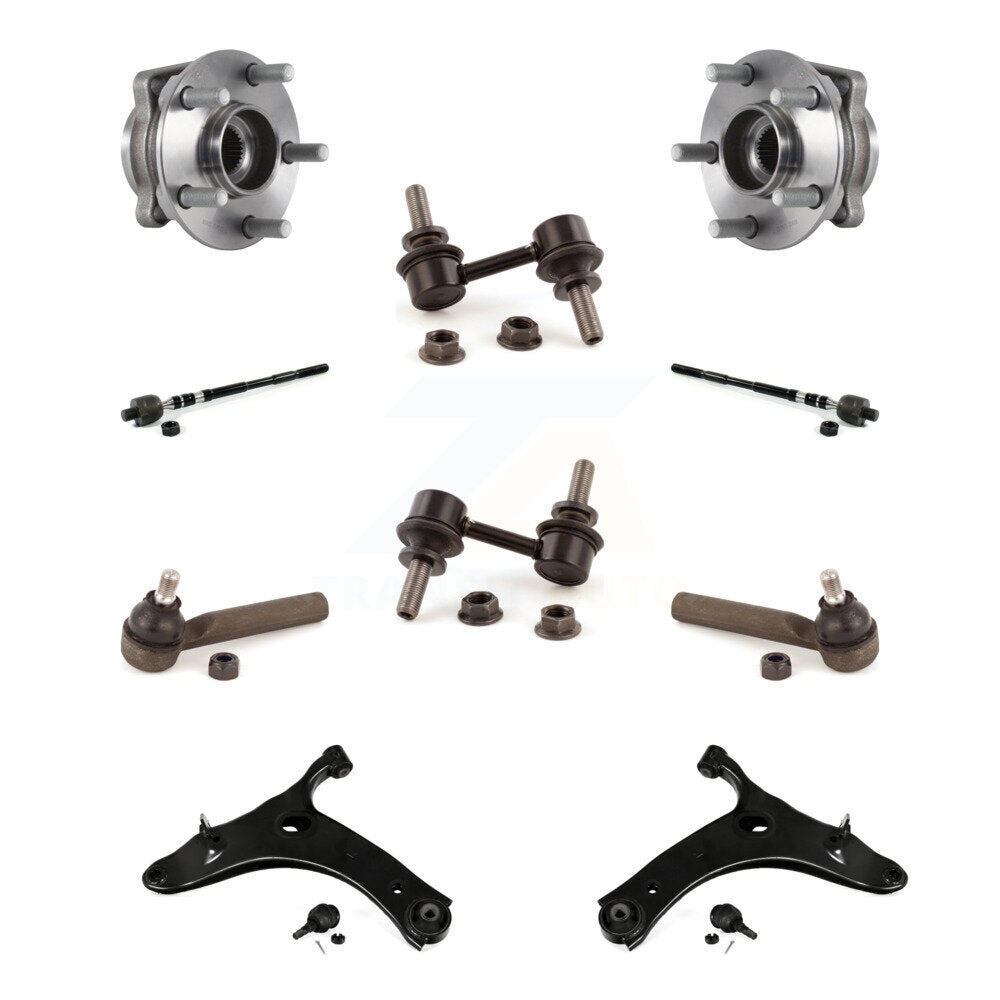 Hub Bearing Lower Arm Outer Inner Tie Rod & Link Front Kit (10Pc) For Subaru XV