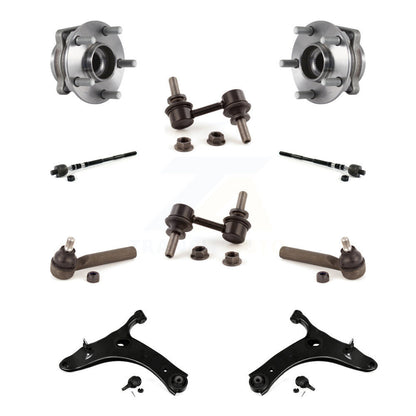 Hub Bearing Lower Arm Outer Inner Tie Rod & Link Front Kit (10Pc) For Subaru XV