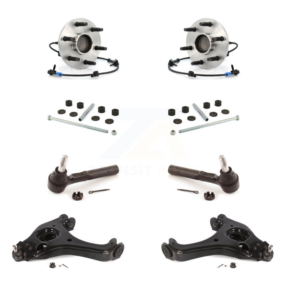 Hub Bearing Lower Control Arm with Ball Joint Outer Tie Rod & Link Front Kit For