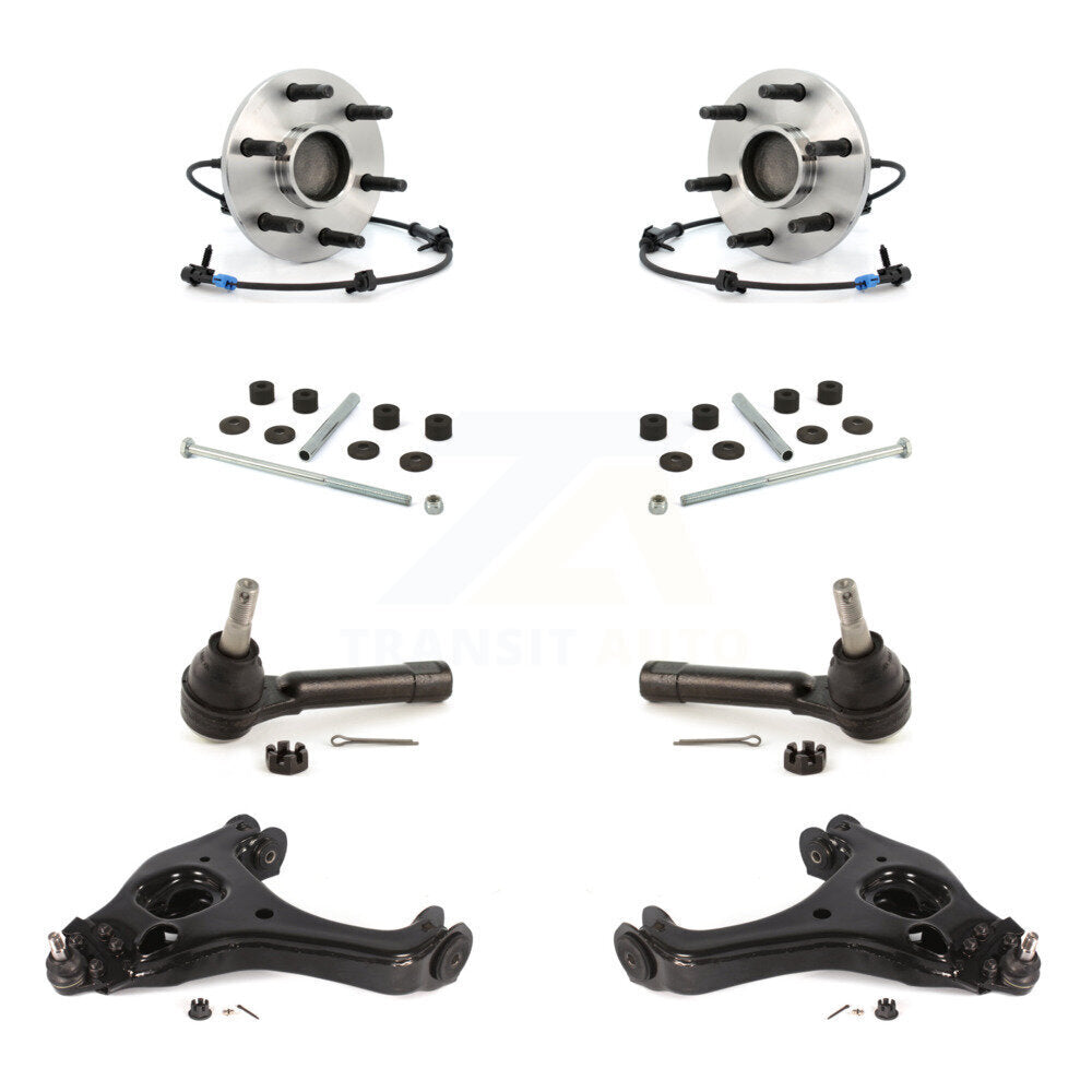 Hub Bearing Lower Control Arm with Ball Joint Outer Tie Rod & Link Front Kit For
