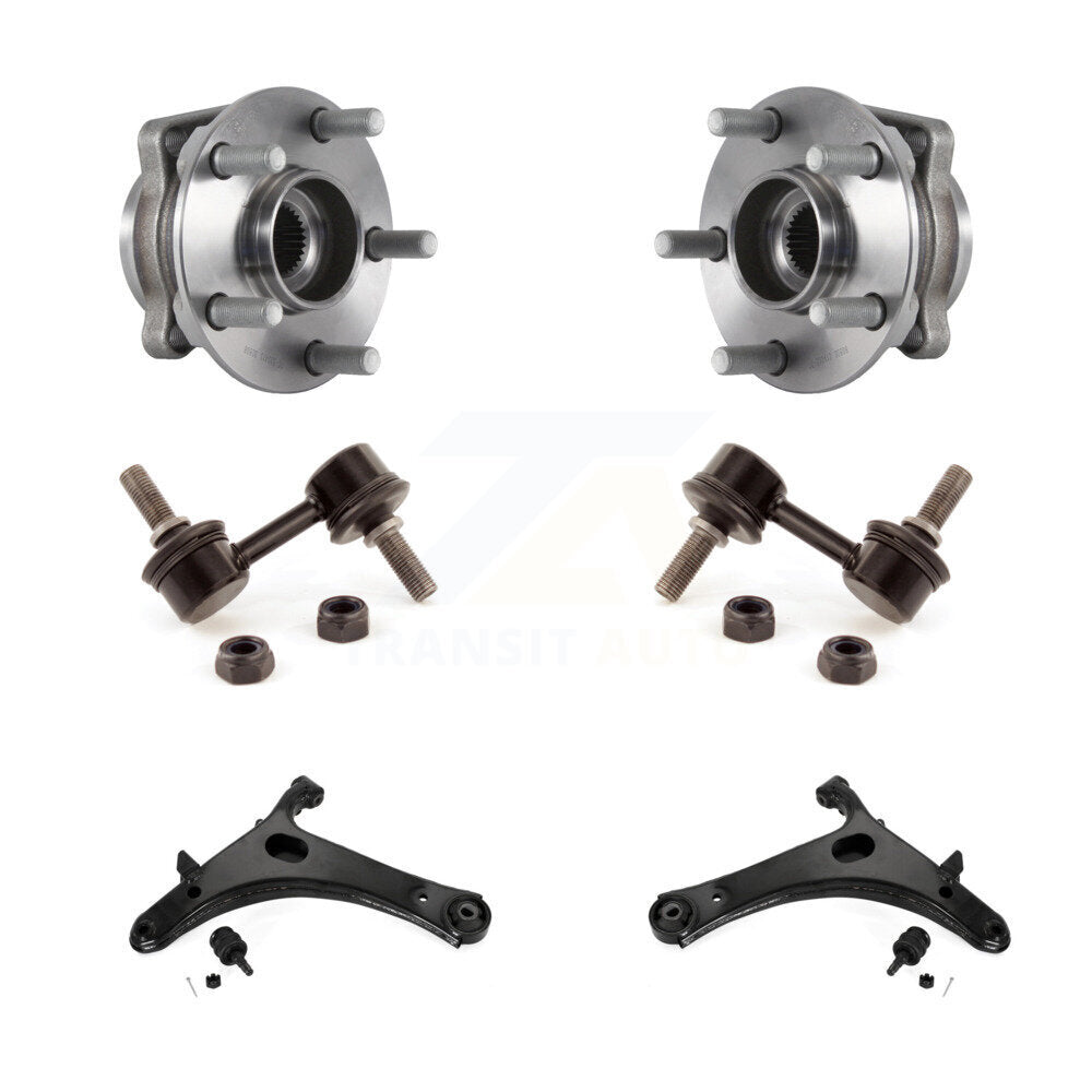 Hub Bearing Lower Control Arm with Ball Joint Link Front Kit For Subaru Impreza