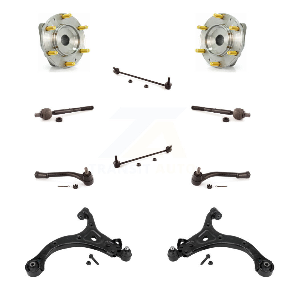 Hub Bearing Lower Control Arm Outer Inner Tie Rod Link Front Kit (10Pc) For Kia