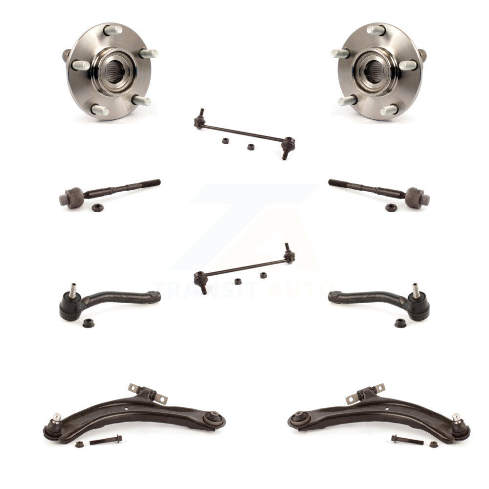 Hub Bearing Lower Arm Outer Inner Tie Rod Link Front Kit (10Pc) For Nissan Rogue