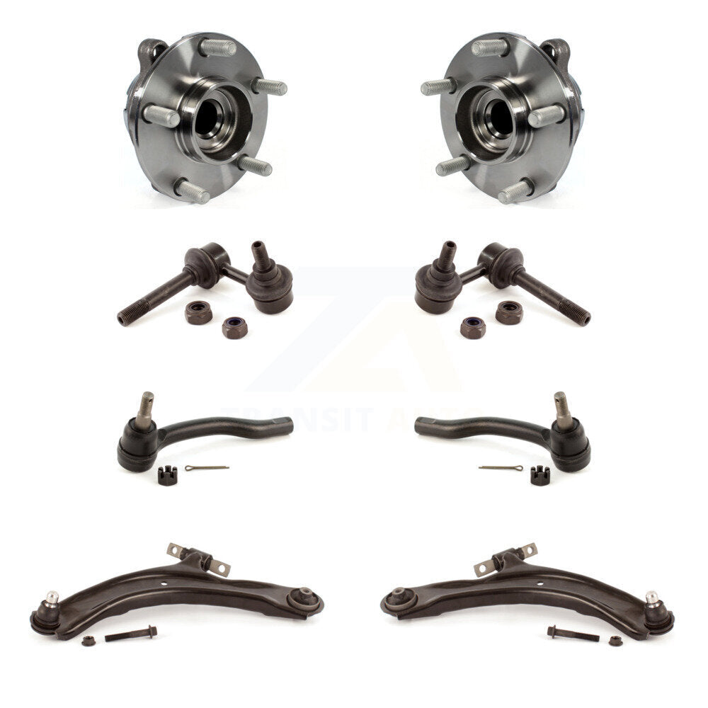 Hub Bearing Lower Control Arm Outer Tie Rod Link Front Kit (8Pc) For Nissan 370Z