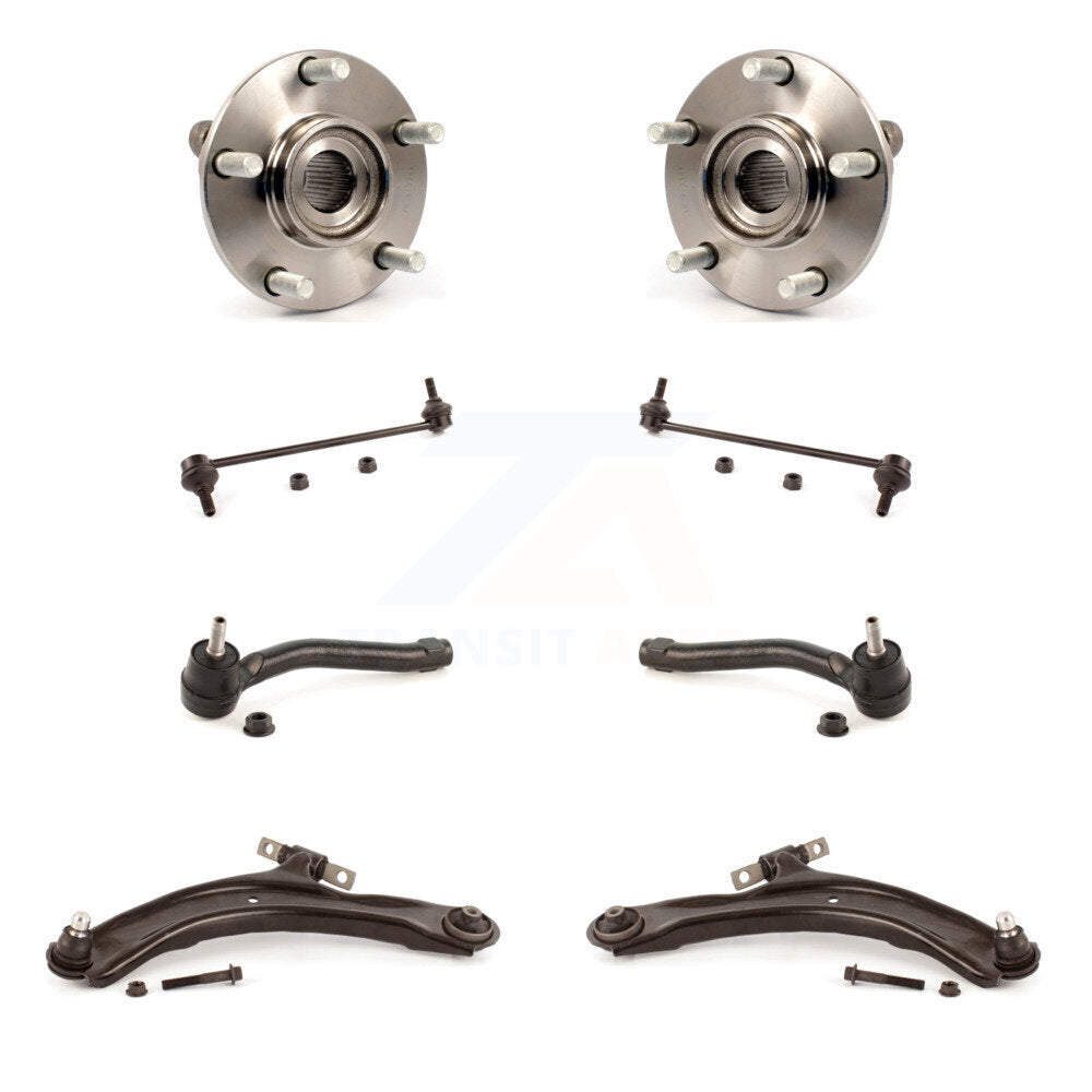 Hub Bearing Lower Arm Outer Tie Rod Link Front Kit (8Pc) For Nissan Rogue Select