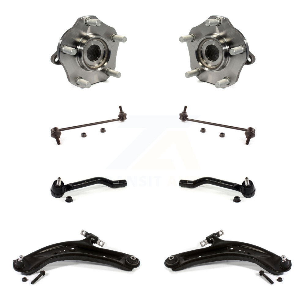 Hub Bearing Lower Arm Outer Tie Rod Link Front Kit (8Pc) For Nissan Rogue Sport