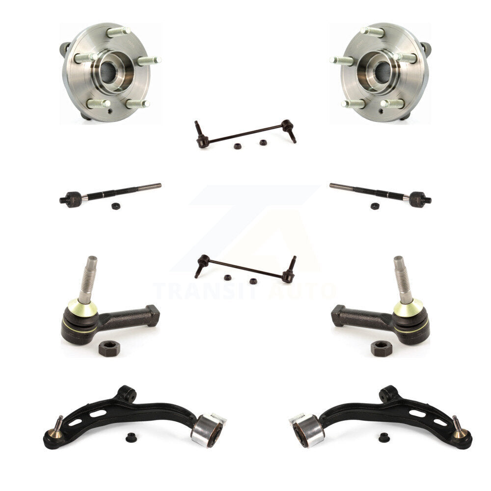Hub Bearing Lower Control Arm Outer Inner Tie Rod Link Front Kit For Lincoln MKT