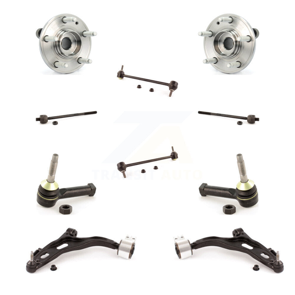 Hub Bearing Lower Control Arm Outer Inner Tie Rod Link Front Kit (10Pc) For Ford