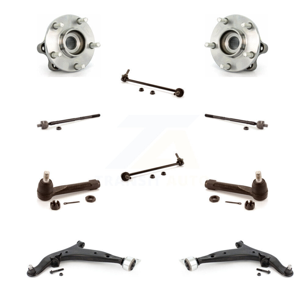 Hub Bearing Lower Arm Outer Inner Tie Rod Link Front Kit (10Pc) For Nissan Quest