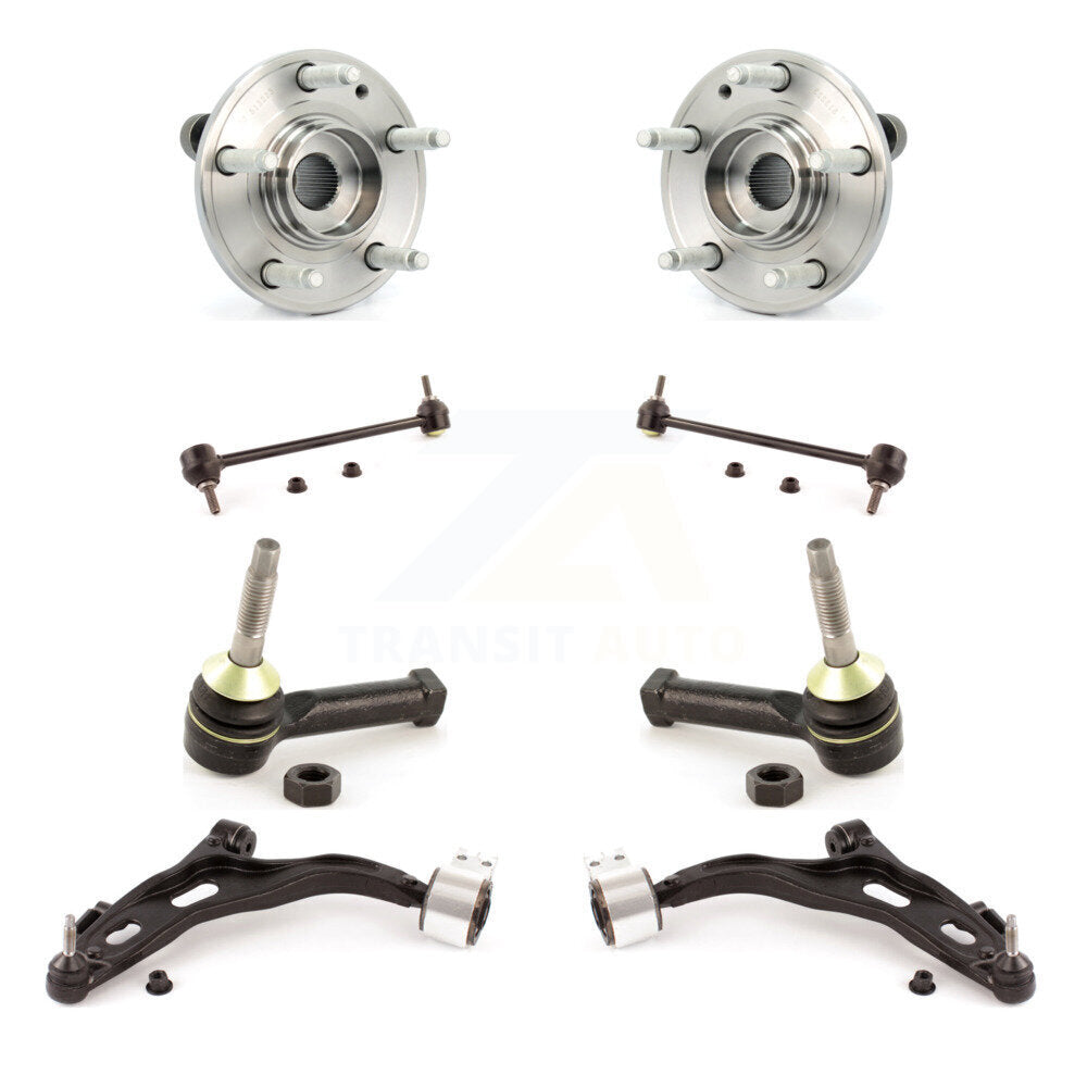 Hub Bearing Lower Control Arm Outer Tie Rod & Link Front Kit (8Pc) For Ford Five