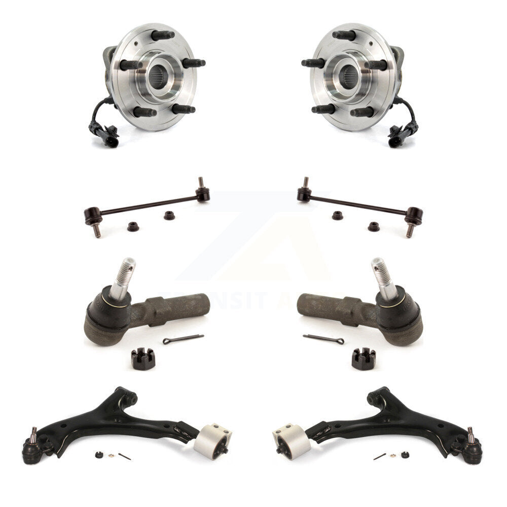 Hub Bearing Lower Control Arm Outer Tie Rod Link Front Kit For Chevrolet Equinox