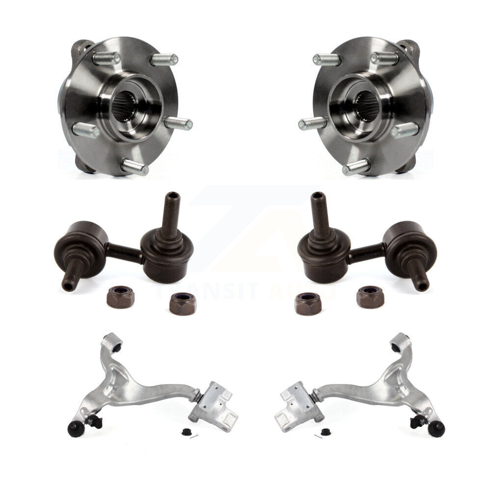 Hub Bearing Lower Control Arm Link Front Kit (6Pc) For INFINITI G37 G35 G25 Q40