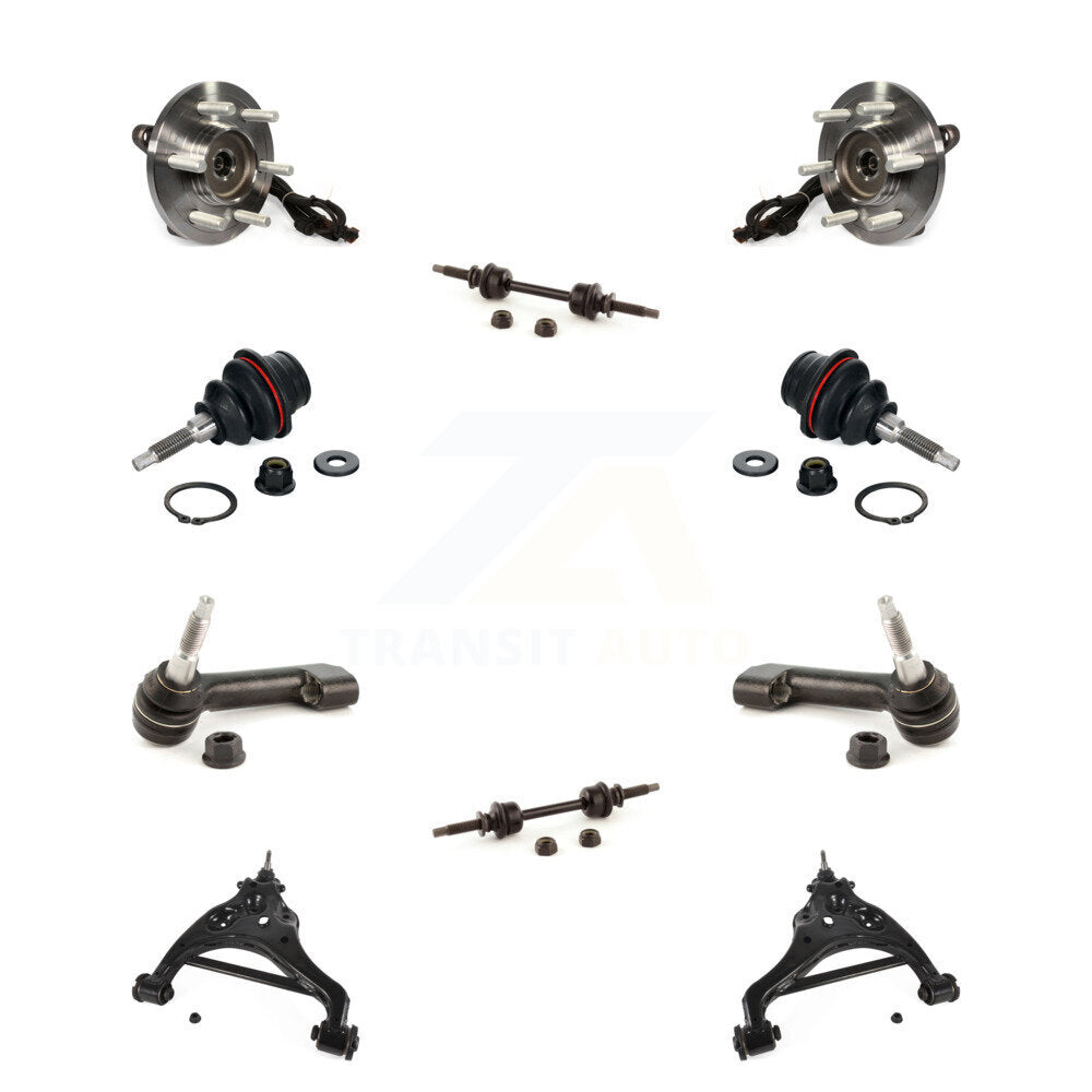 Hub Bearing Lower Control Arm Upper Ball Joint Outer Tie Rod Link Front Kit For