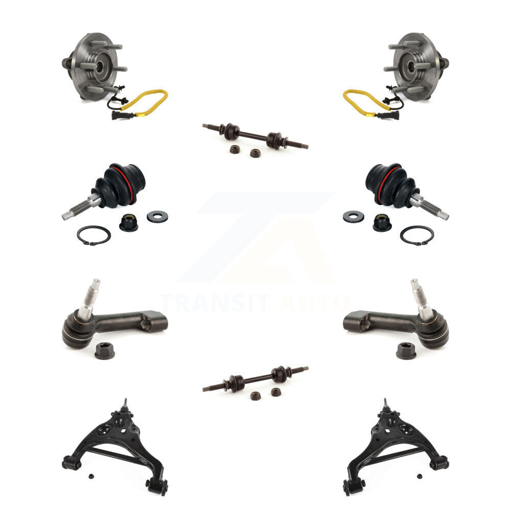 Hub Bearing Lower Control Arm Upper Ball Joint Outer Tie Rod Link Front Kit For