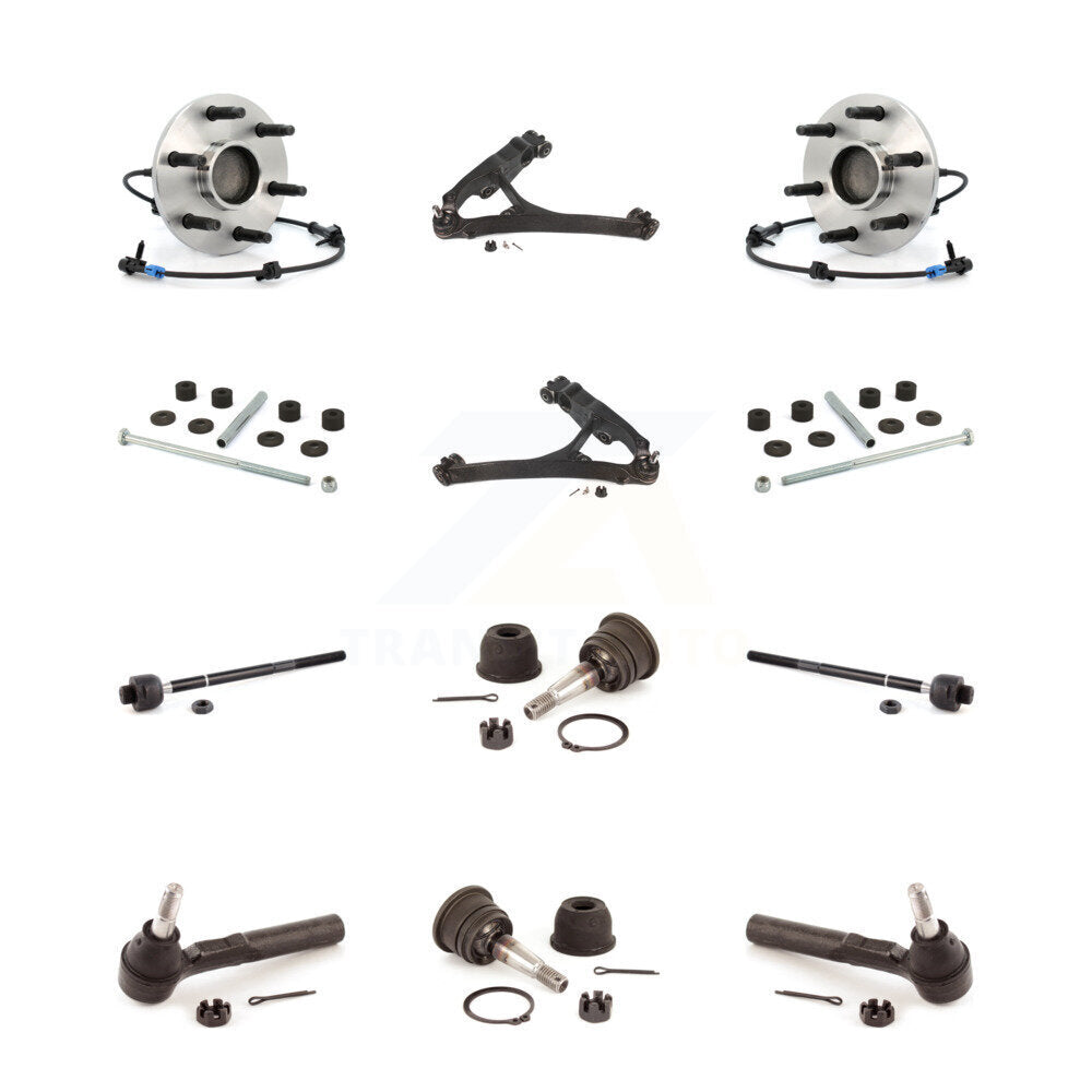 Hub Lower Arm Upper Ball Joint Outer Inner Tie Rod Link Front Kit (12Pc) For GMC