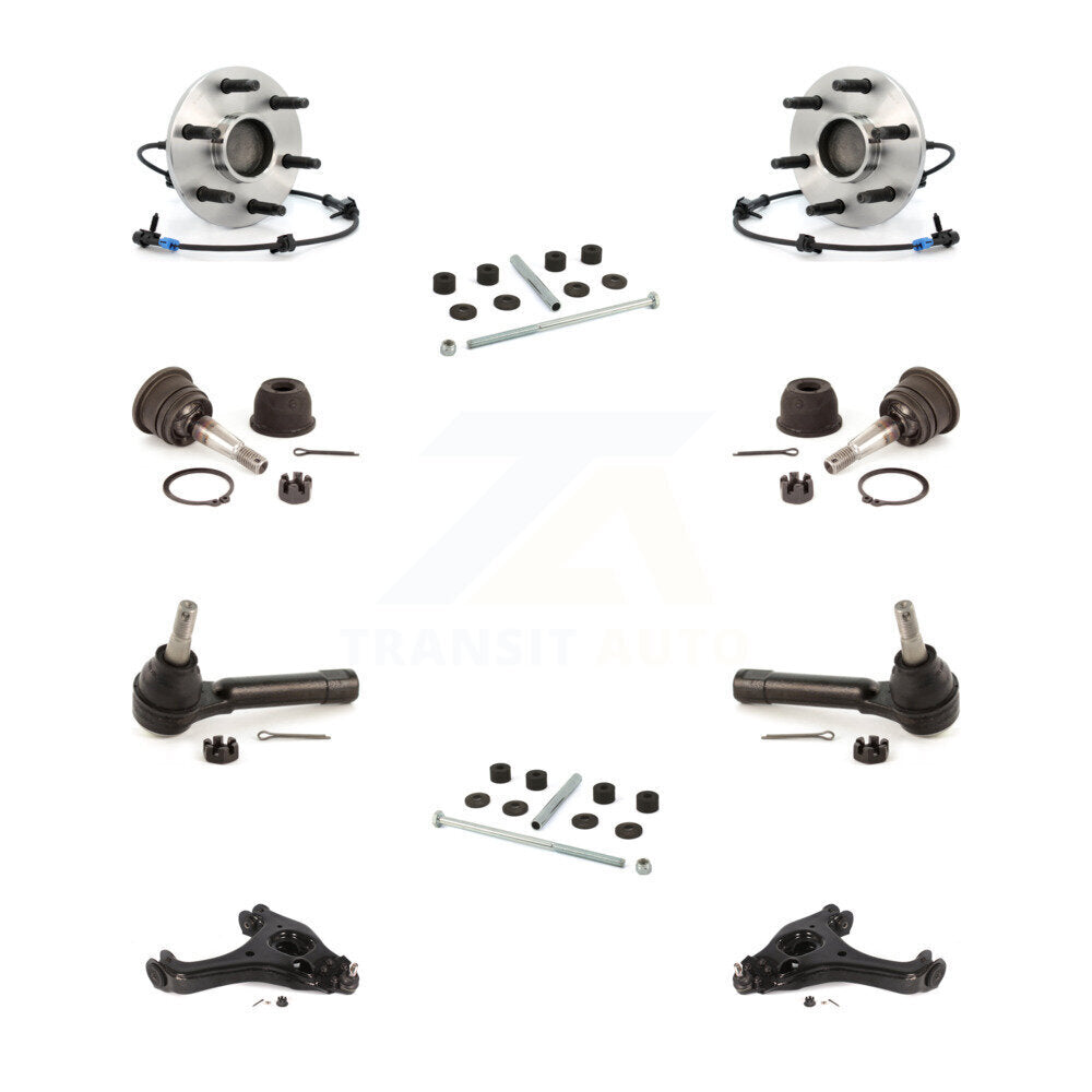 Hub Bearing Lower Control Arm Upper Ball Joint Outer Tie Rod Link Front Kit For