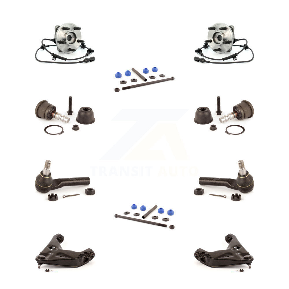 Hub Bearing Lower Control Arm Upper Ball Joint Outer Tie Rod Link Front Kit For