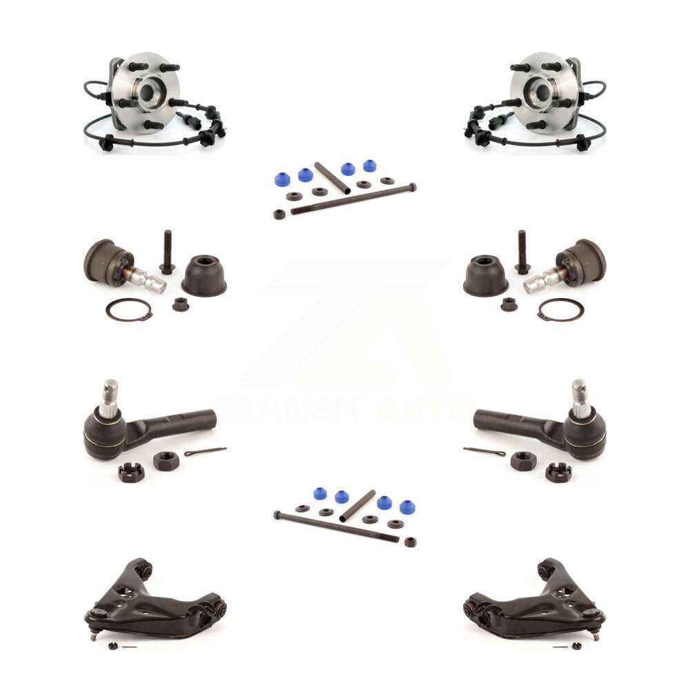 Bearing Lower Arm Upper Ball Joint Outer Tie Rod Link Front Kit (10Pc) For Ford