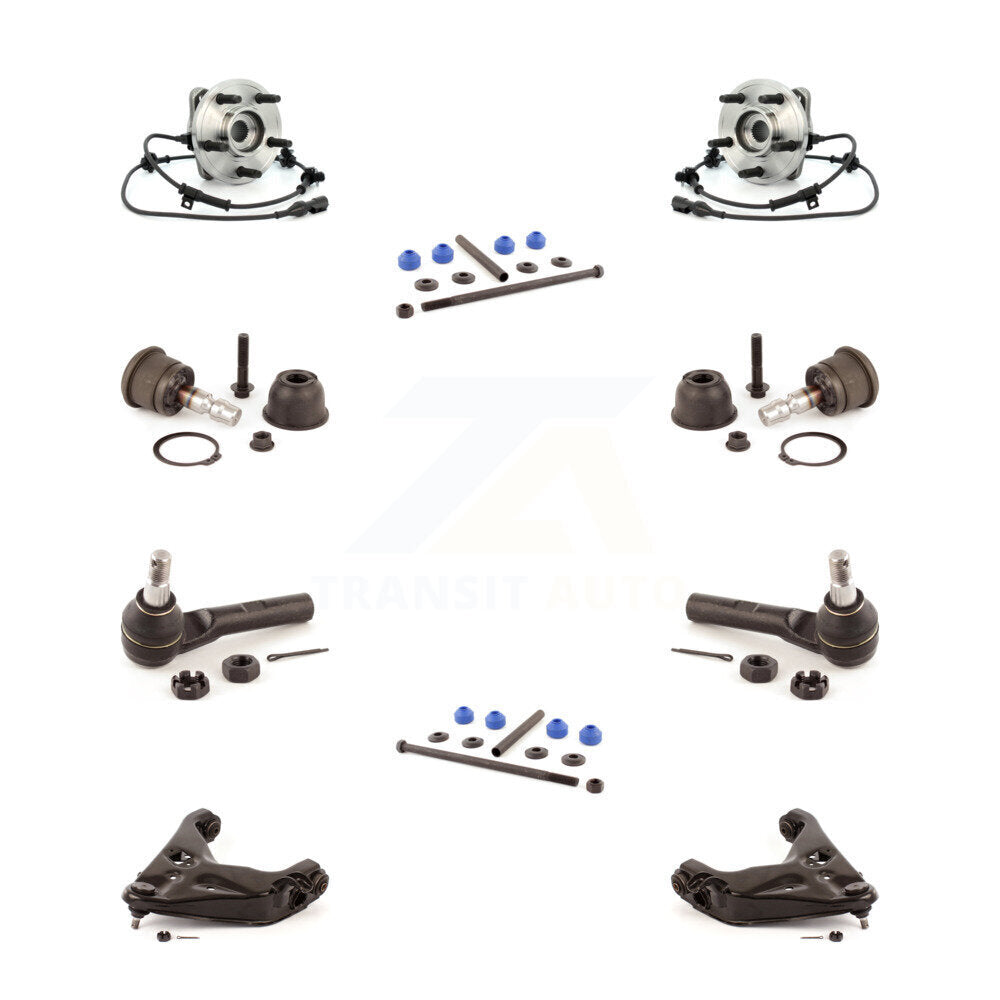 Bearing Lower Arm Upper Ball Joint Outer Tie Rod Link Front Kit (10Pc) For Ford