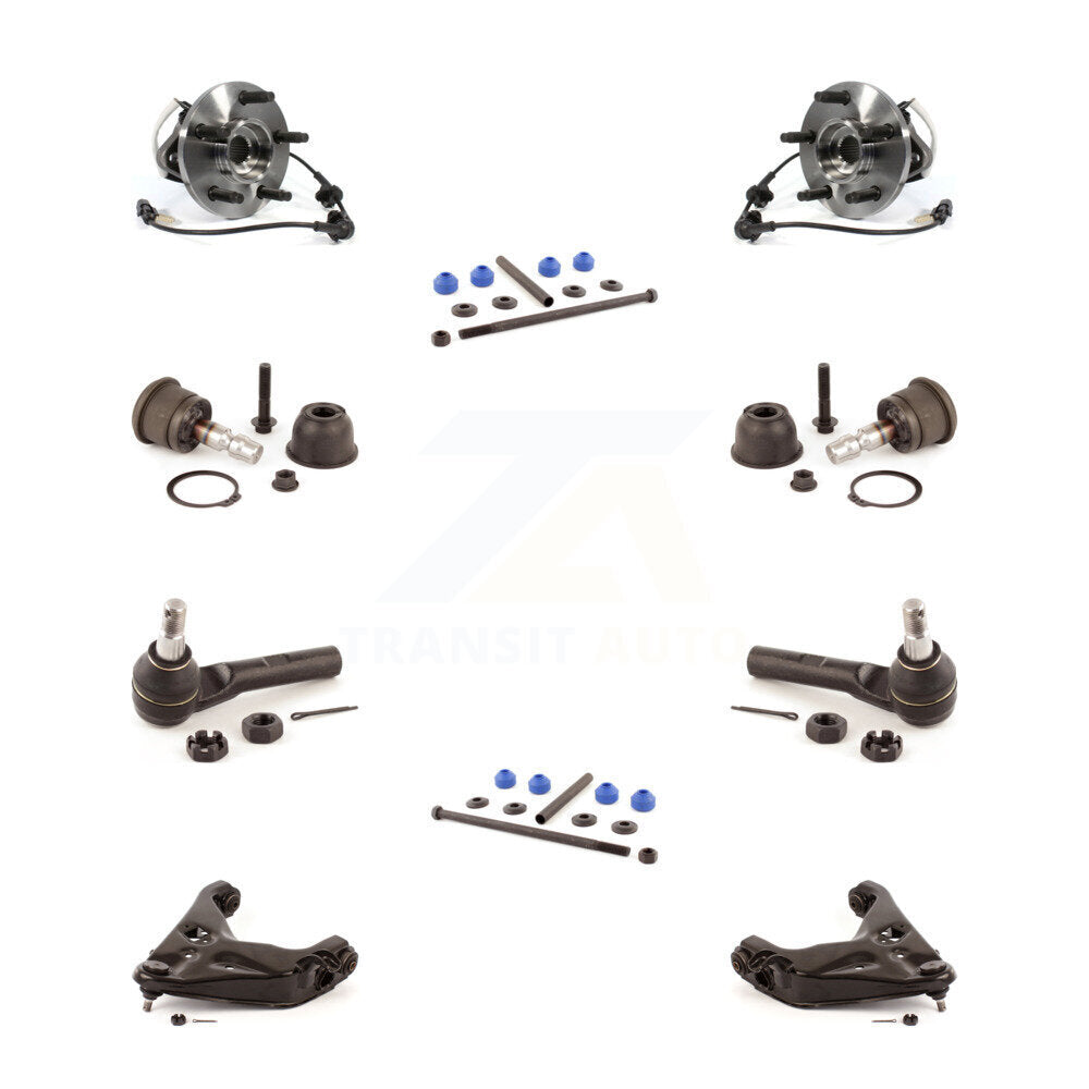 Bearing Lower Arm Upper Ball Joint Outer Tie Rod Link Front Kit (10Pc) For Ford