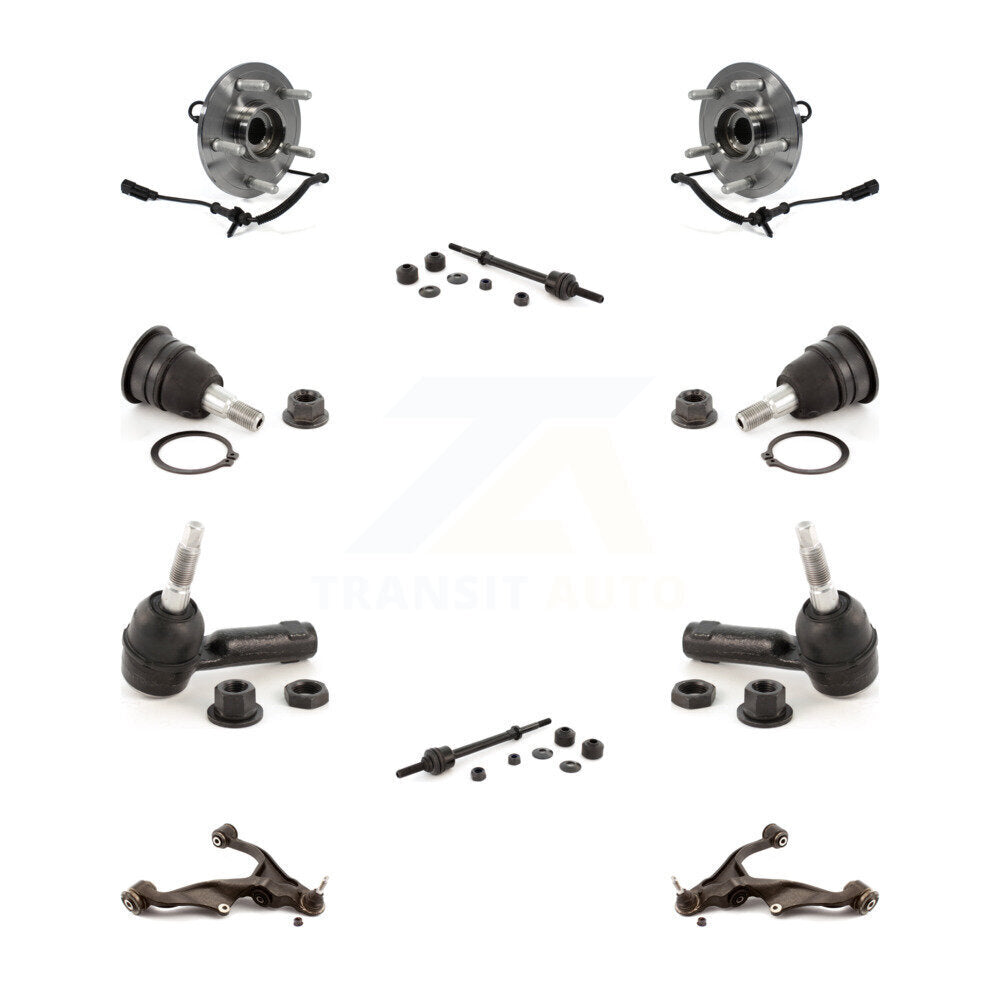 Hub Bearing Lower Control Arm Upper Ball Joint Outer Tie Rod Link Front Kit For