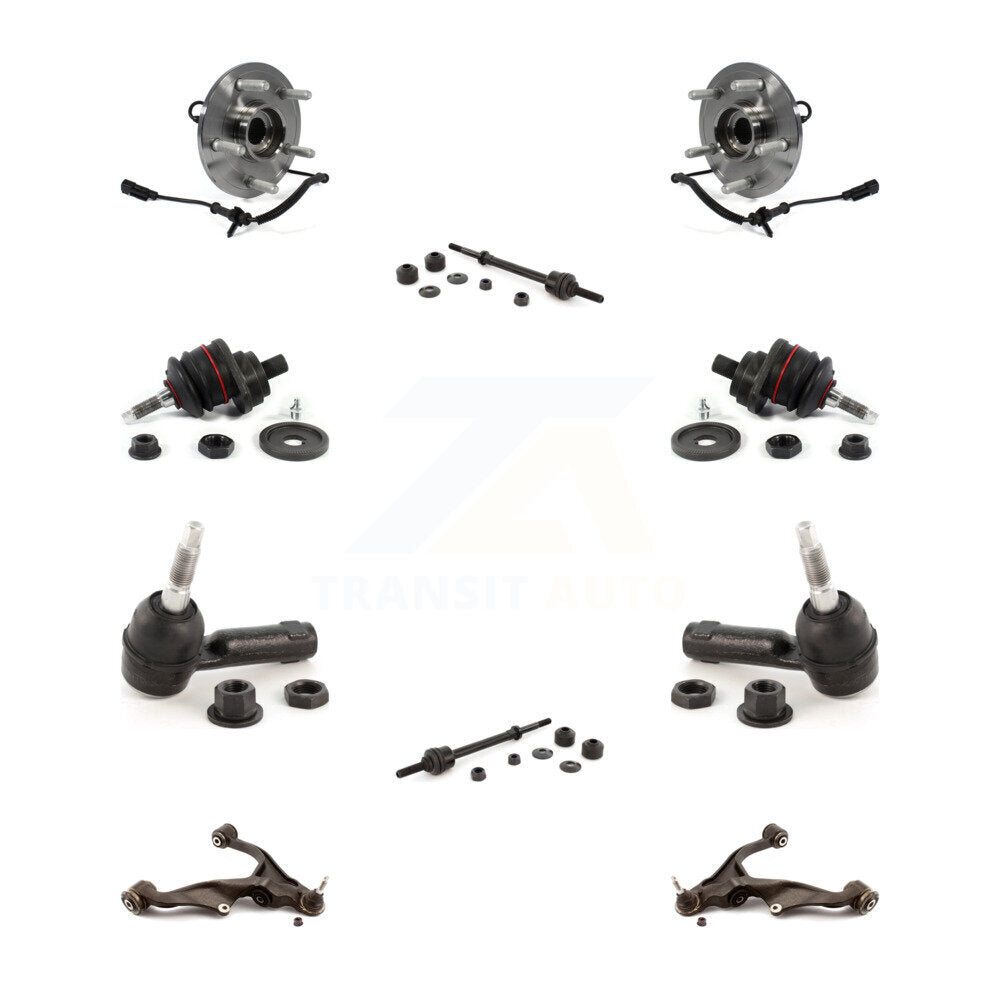 Hub Bearing Lower Control Arm Upper Ball Joint Outer Tie Rod Link Front Kit For