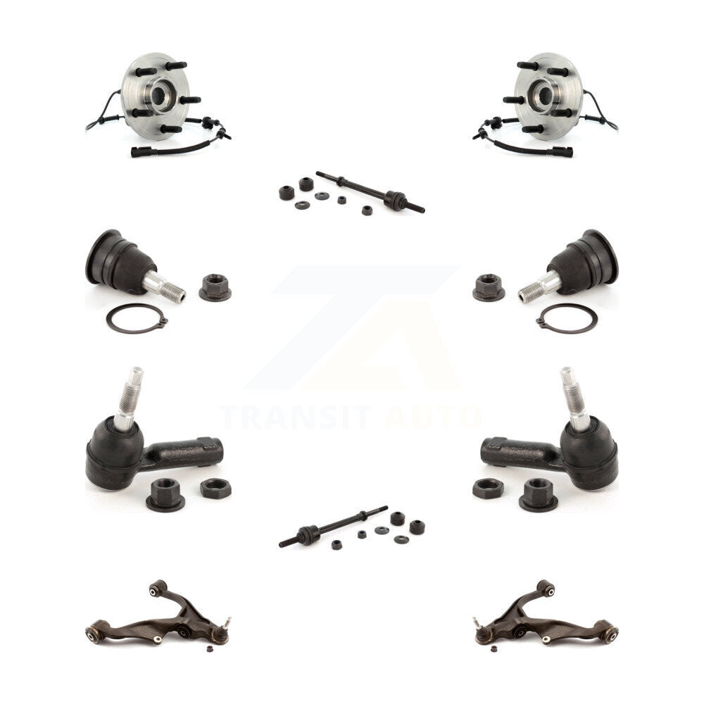 Hub Bearing Lower Control Arm Upper Ball Joint Outer Tie Rod Link Front Kit For