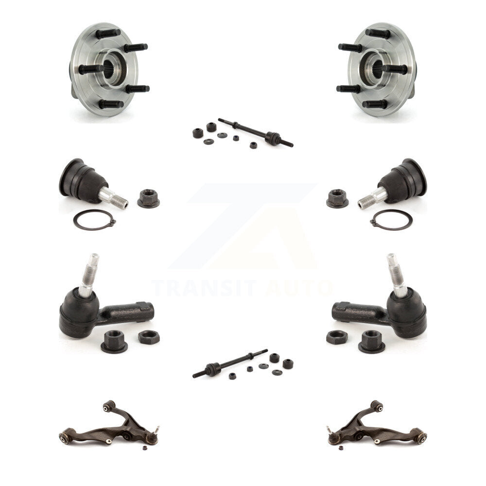 Hub Bearing Lower Control Arm Upper Ball Joint Outer Tie Rod Link Front Kit For
