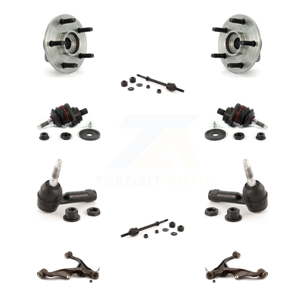 Hub Bearing Lower Control Arm Upper Ball Joint Outer Tie Rod Link Front Kit For