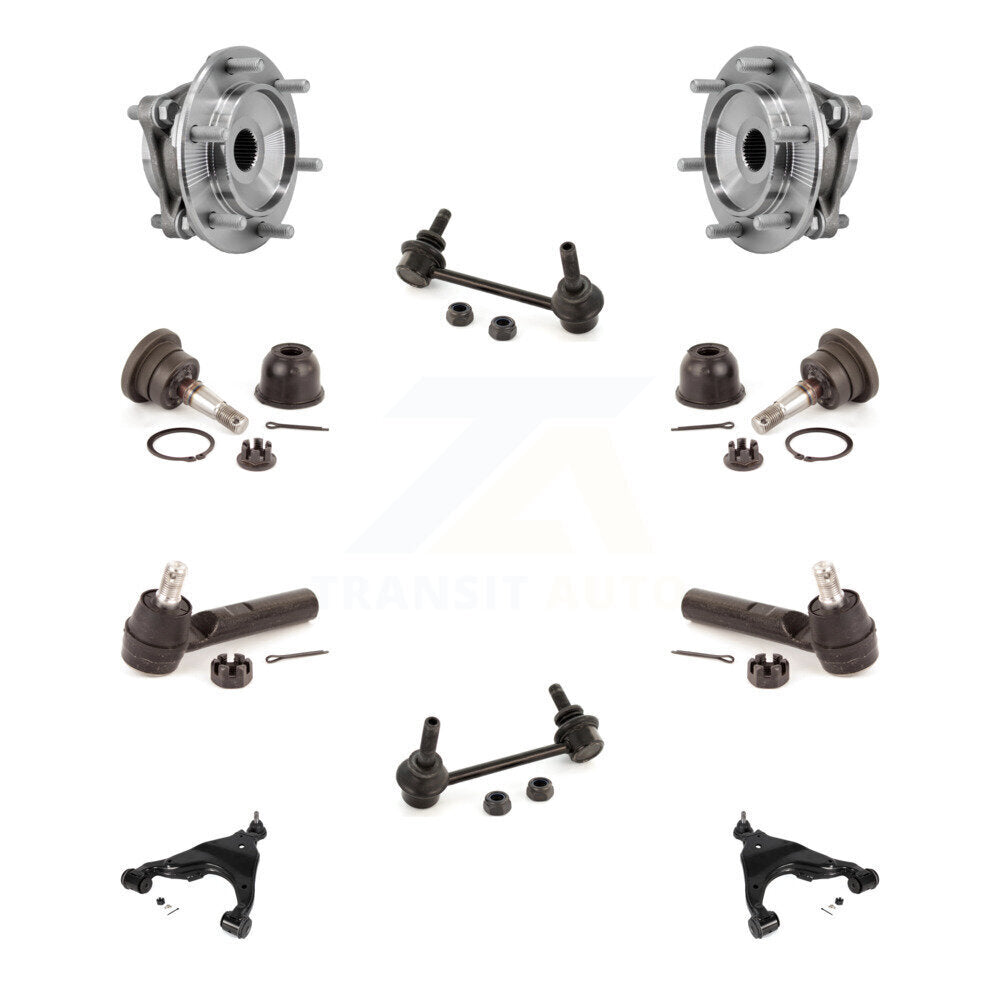 Hub Bearing Lower Control Arm Upper Ball Joint Outer Tie Rod Link Front Kit For
