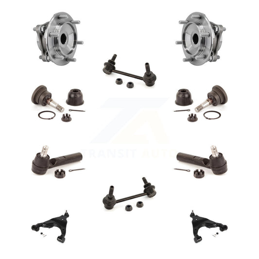 Hub Bearing Lower Control Arm Upper Ball Joint Outer Tie Rod Link Front Kit For