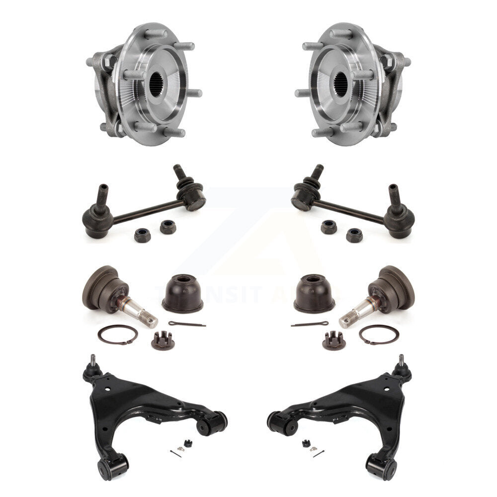 Hub Bearing Lower Control Arm Upper Ball Joint Outer Tie Rod Link Front Kit For