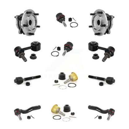 Bearing Upper Lower Ball Joint Outer Inner Tie Rod Link Front Kit (12Pc) For 4WD