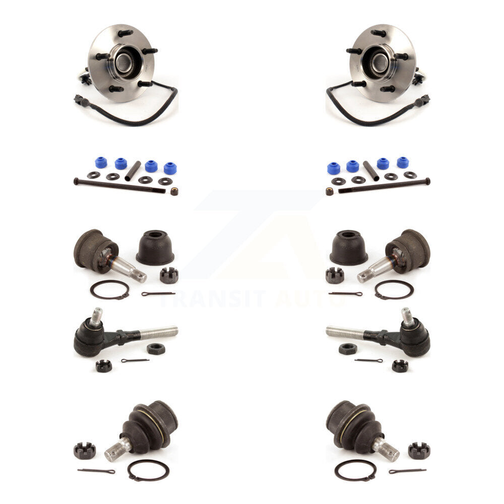 Hub Bearing Upper Lower Ball Joint Outer Tie Rod & Link Front Kit For Ford F-150