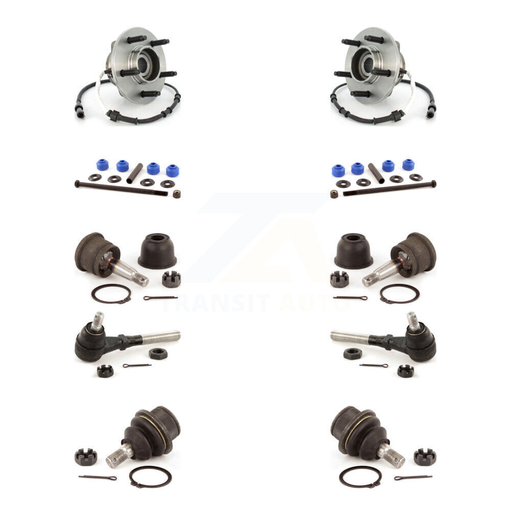 Hub Bearing Upper Lower Ball Joint Outer Tie Rod & Link Front Kit For Ford F-150