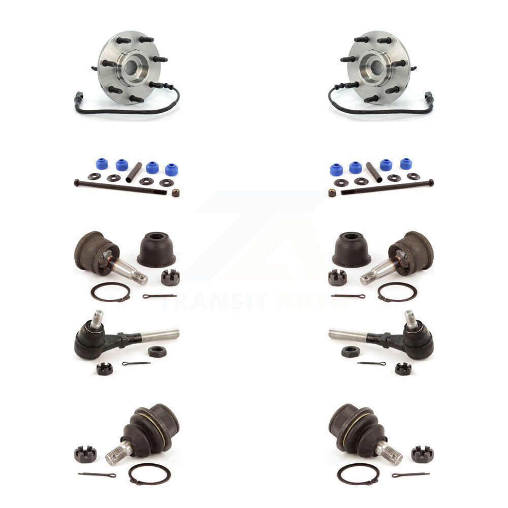 Hub Bearing Upper Lower Ball Joint Outer Tie Rod & Link Front Kit For Ford F-150