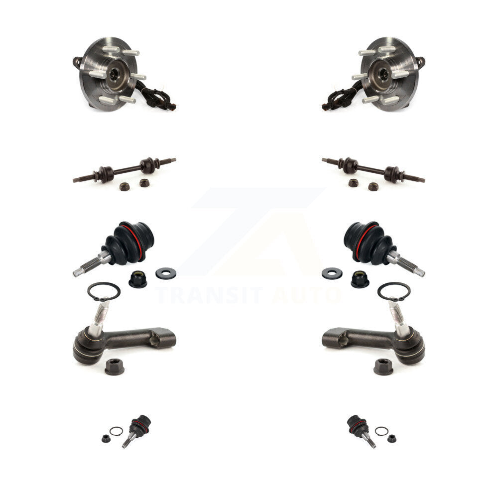 Hub Bearing Upper Lower Ball Joint Outer Tie Rod & Link Front Kit For Ford F-150