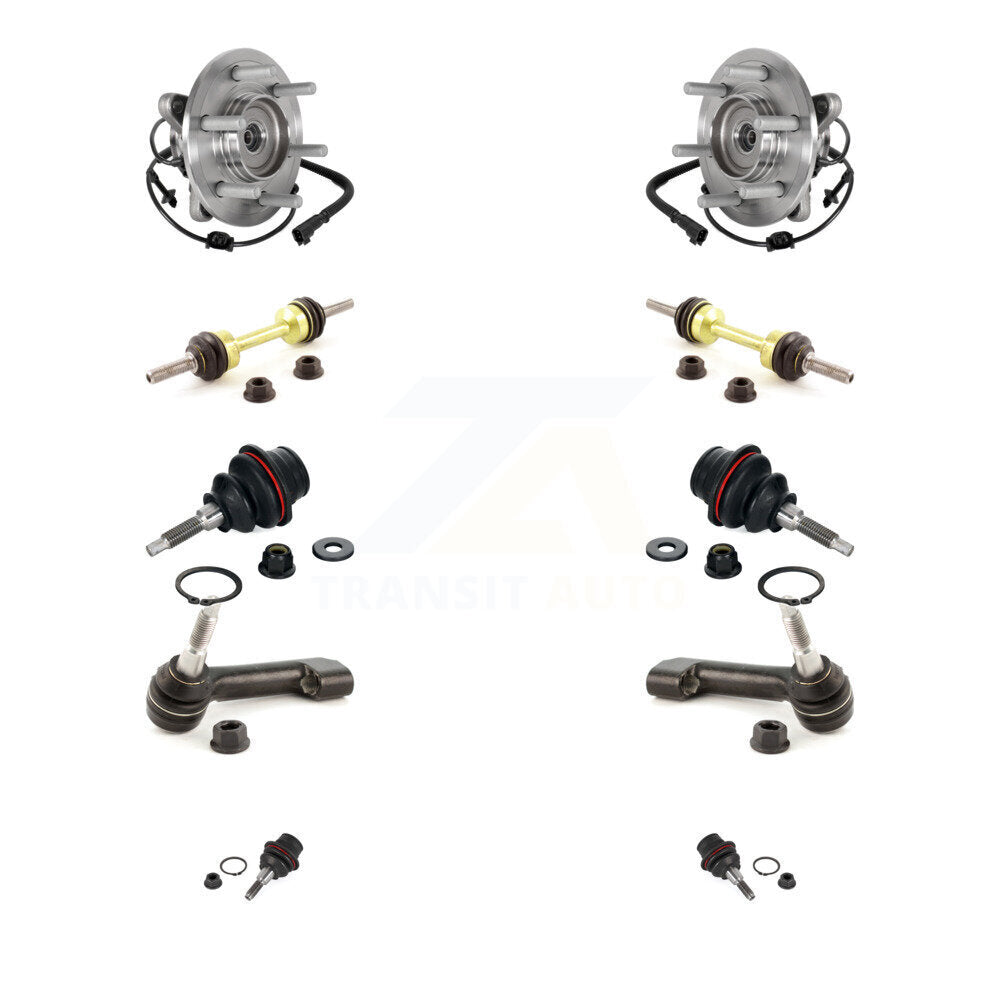 Bearing Upper Lower Ball Joint Outer Tie Rod Link Front Kit (10Pc) For Ford 4WD