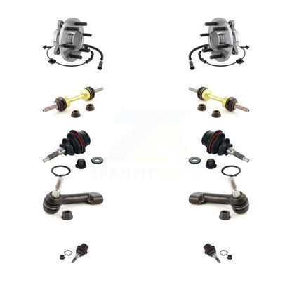 Hub Bearing Upper Lower Ball Joint Outer Tie Rod Link Front Kit (10Pc) For Ford