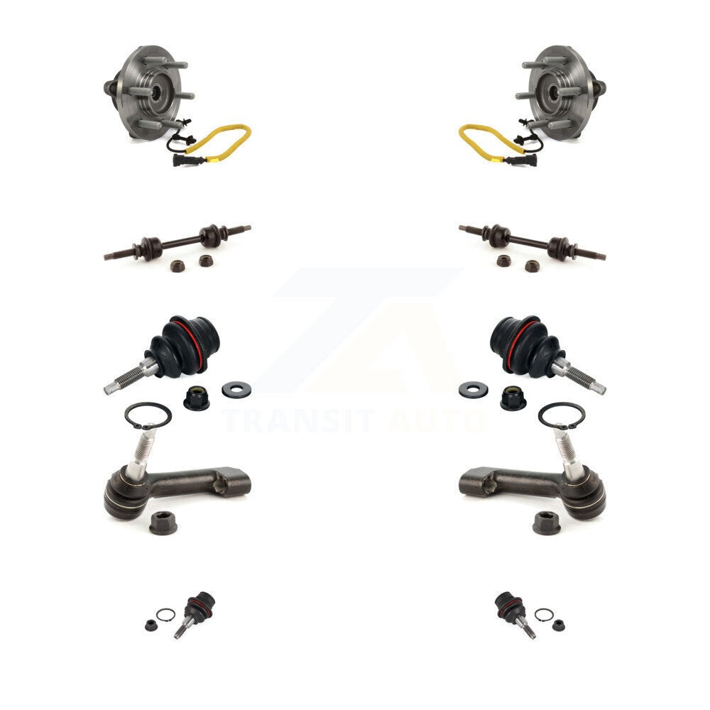 Hub Bearing Upper Lower Ball Joint Outer Tie Rod & Link Front Kit For Ford F-150
